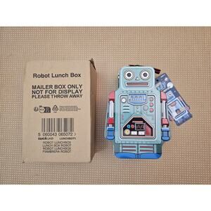 Suck UK Tin Plate Robot Lunch Box Metal Storage Retro